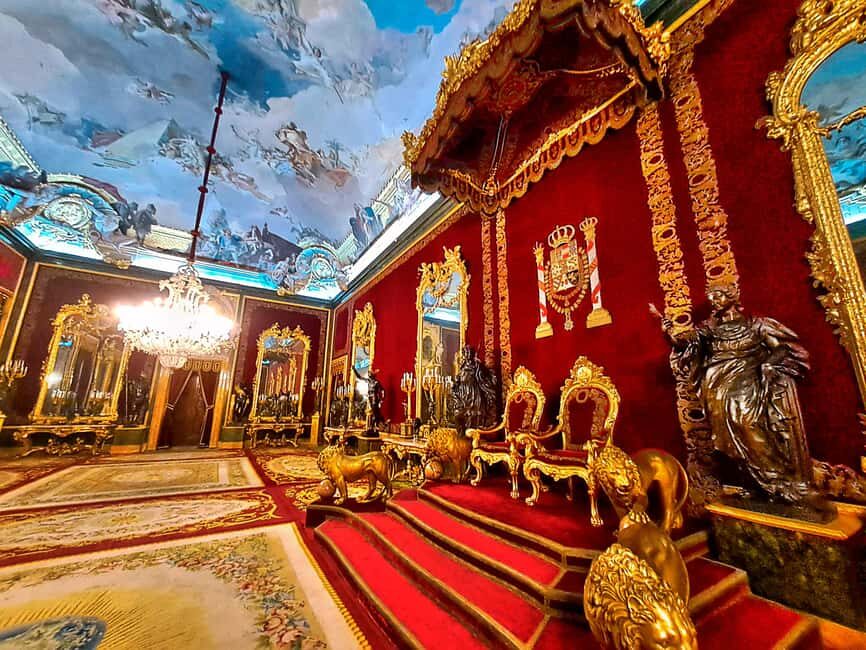 Madrid Royal Palace & Prado Museum + hotel pick-up & tickets - Entering the Royal Palace: seeing power, design, and daily court life