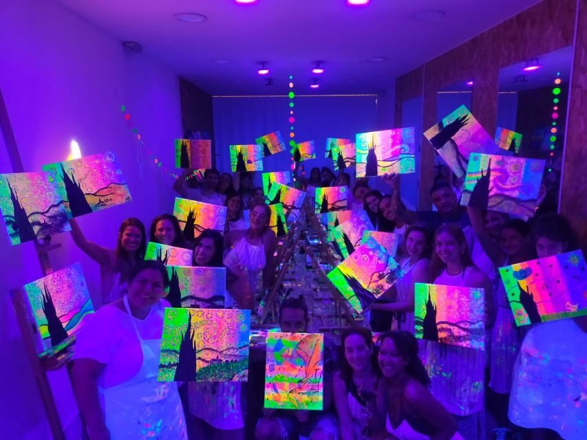 Madrid: Wine Gogh Glow Academy Paint and Sip Classes - What Happens First: Supplies, Apron, and a Theme to Start Painting