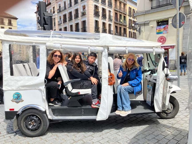 "See Madrid Differently: A Premium Private Tuk Tuk Ride" - The core Madrid sights: Plaza Mayor to the Royal Palace zone