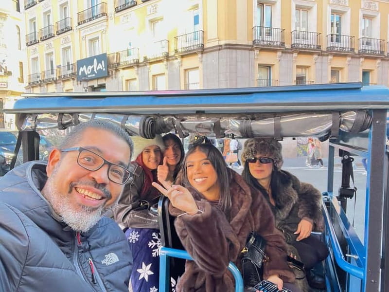 Tuktuk historical tour of Madrid 1 Hr in a fun and original way - How an electric tuk tuk makes Madrid easier